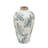 White Ceramic Accent Vase With Gray Floral Design-1308724192