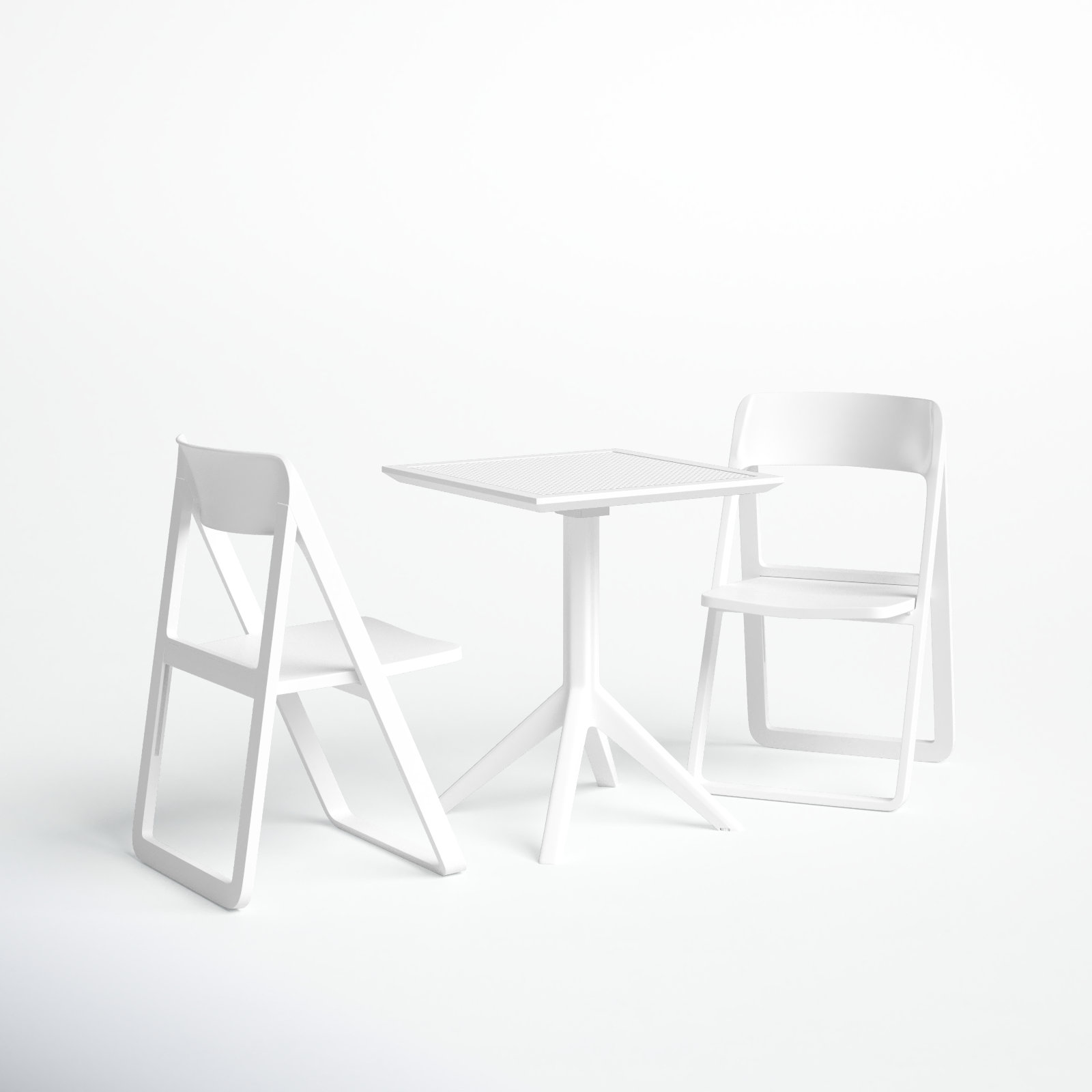 Farrah 24" Patio Bistro Set, White