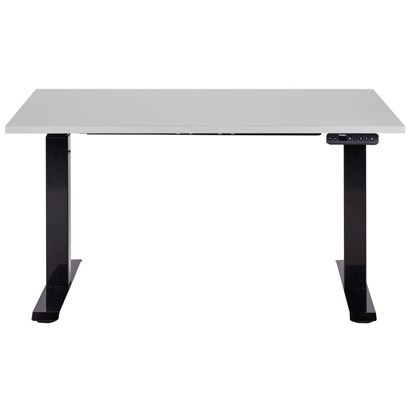 Luff Adjustable Metal Base Standing Desk, 128cm H x 120cm W x 72cm D, Grey, Black