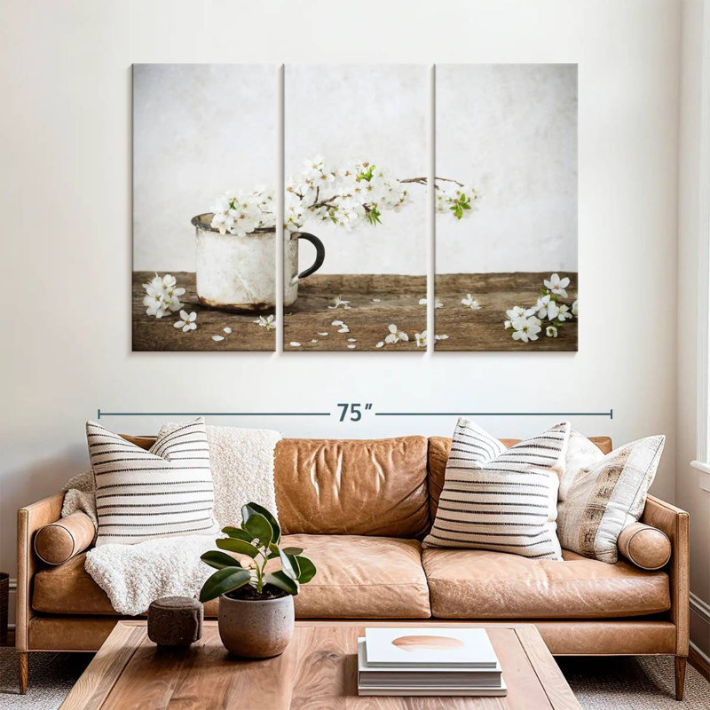 Harnek Rusty Cup Flowers, 48" H x 74" W