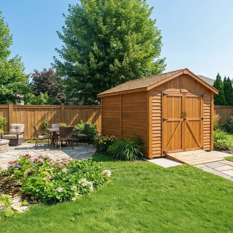 8 ft. W x 12ft D SpaceMaster Cedar Wood Storage Shed