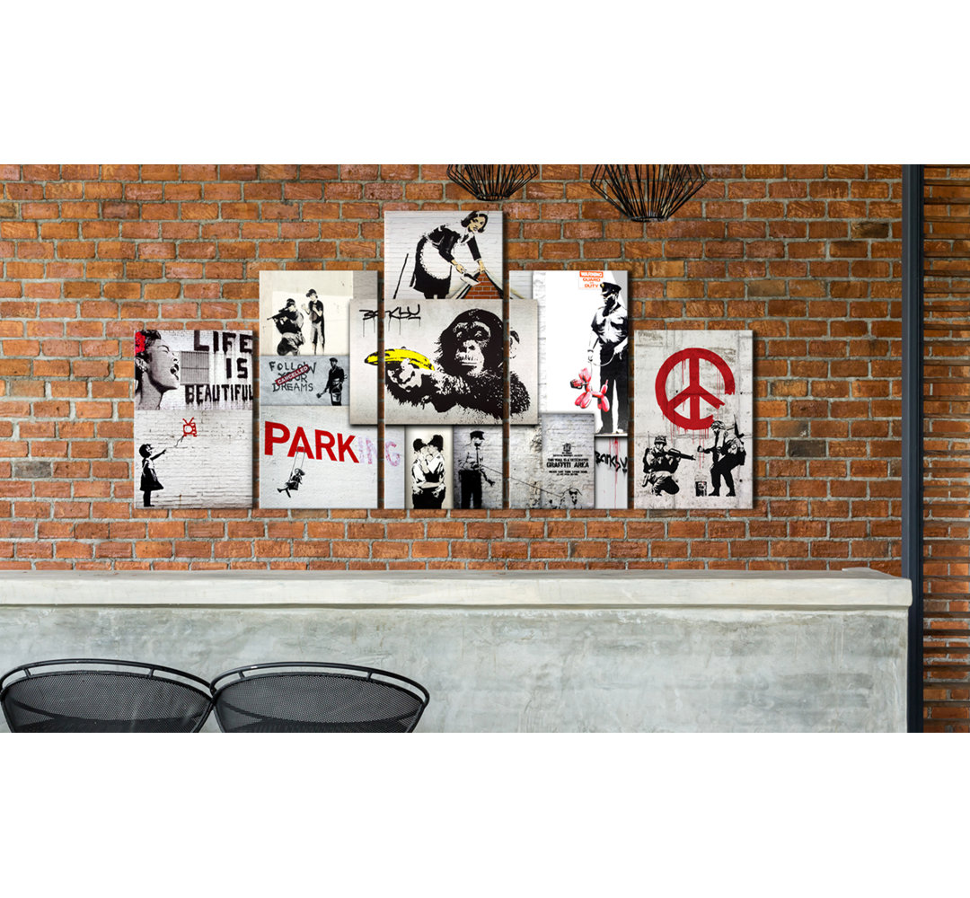 Leinwandbild - Street Crimes: Banksy Art