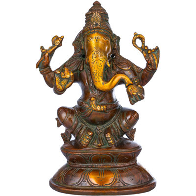 Ganesha sur base Lotus double en laiton