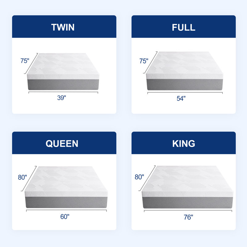 Alwyn Home 10 Inch Queen  Gel Memory Foam Mattress With Breathable Cover & Medium Feeling, Queen