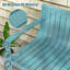 3 PCS Patio Furniture Set w/1 Loveseat & 2 Side Tables All-Weather Bistro Set Blue-118756926