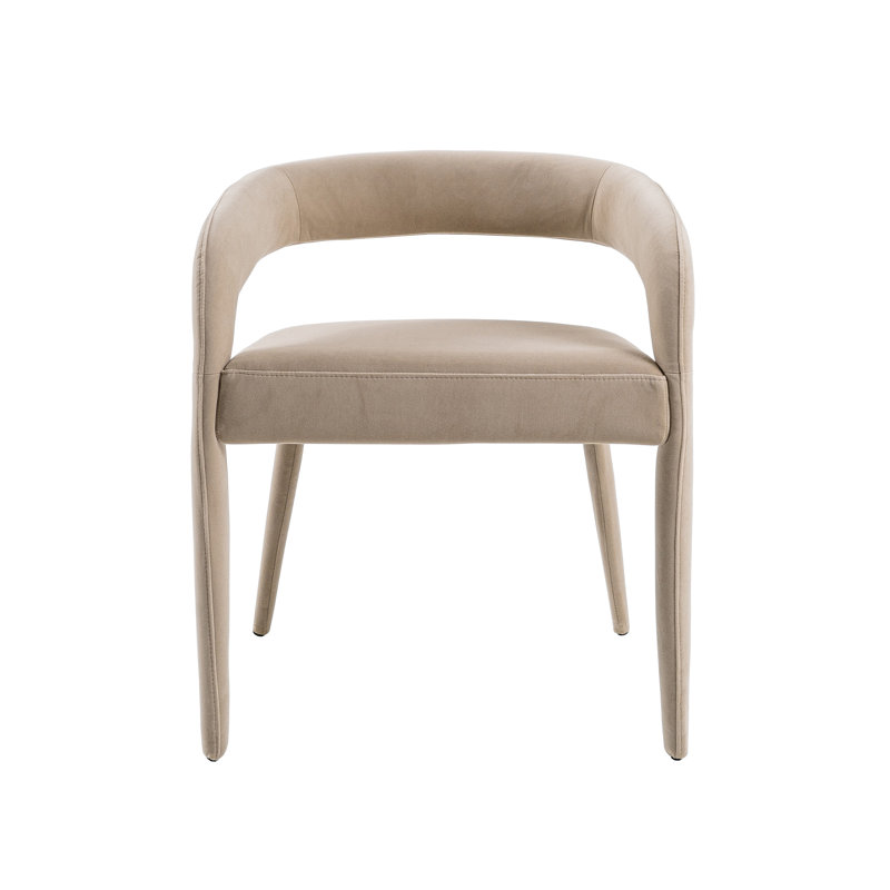 Chaise en velours Freddi, Beige