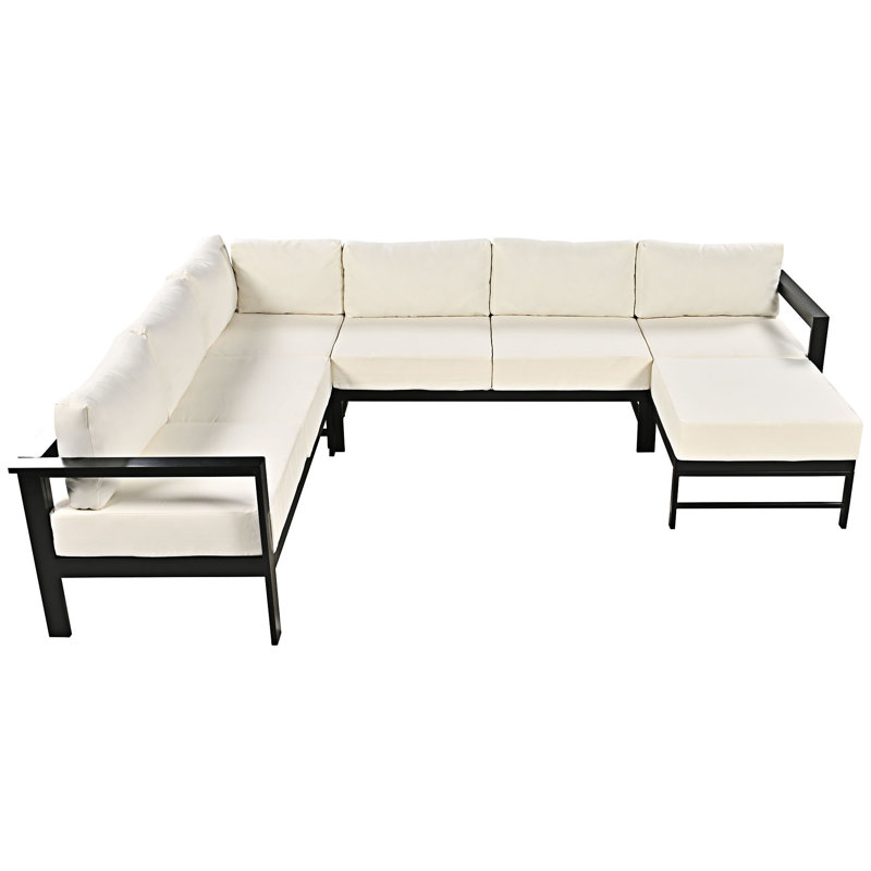 U-shaped Multi-person Outdoor Sofa Set, White