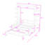 Grand lit escamotable mural avec canapé et tablettes, conception pliable peu encombrante-787459587