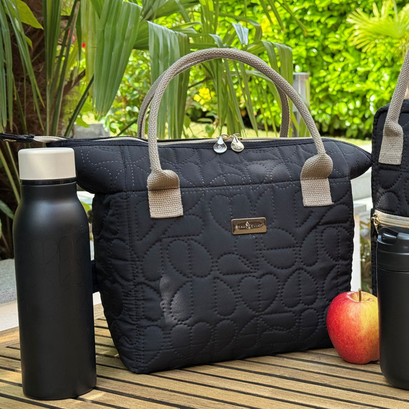 Oxford Quilted Convertible Lunch Bag Jet