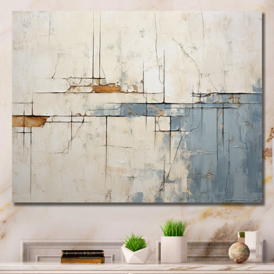 Abstrait bleu et beige sur route, collage