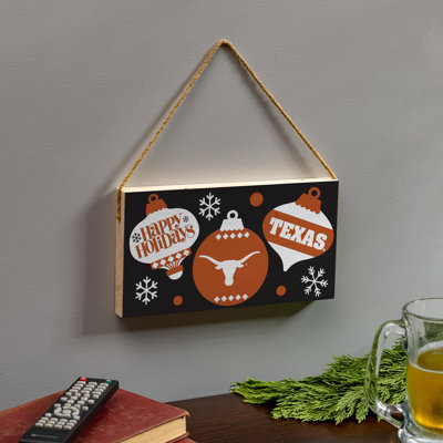 University of Texas 6 x 11  Holiday Wood Wall Sign