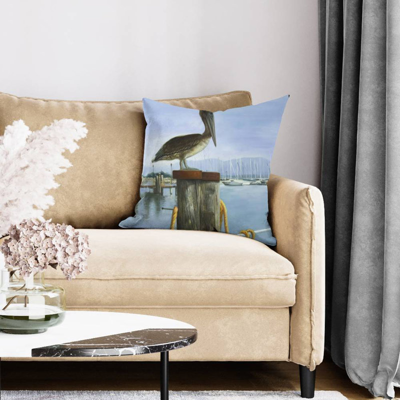 Pelican Hyperrealist Boat Poly Twill Throw | Home Decor Accent – Throw Pillow Cover Only, Double-Sided Print, Insert Not Included