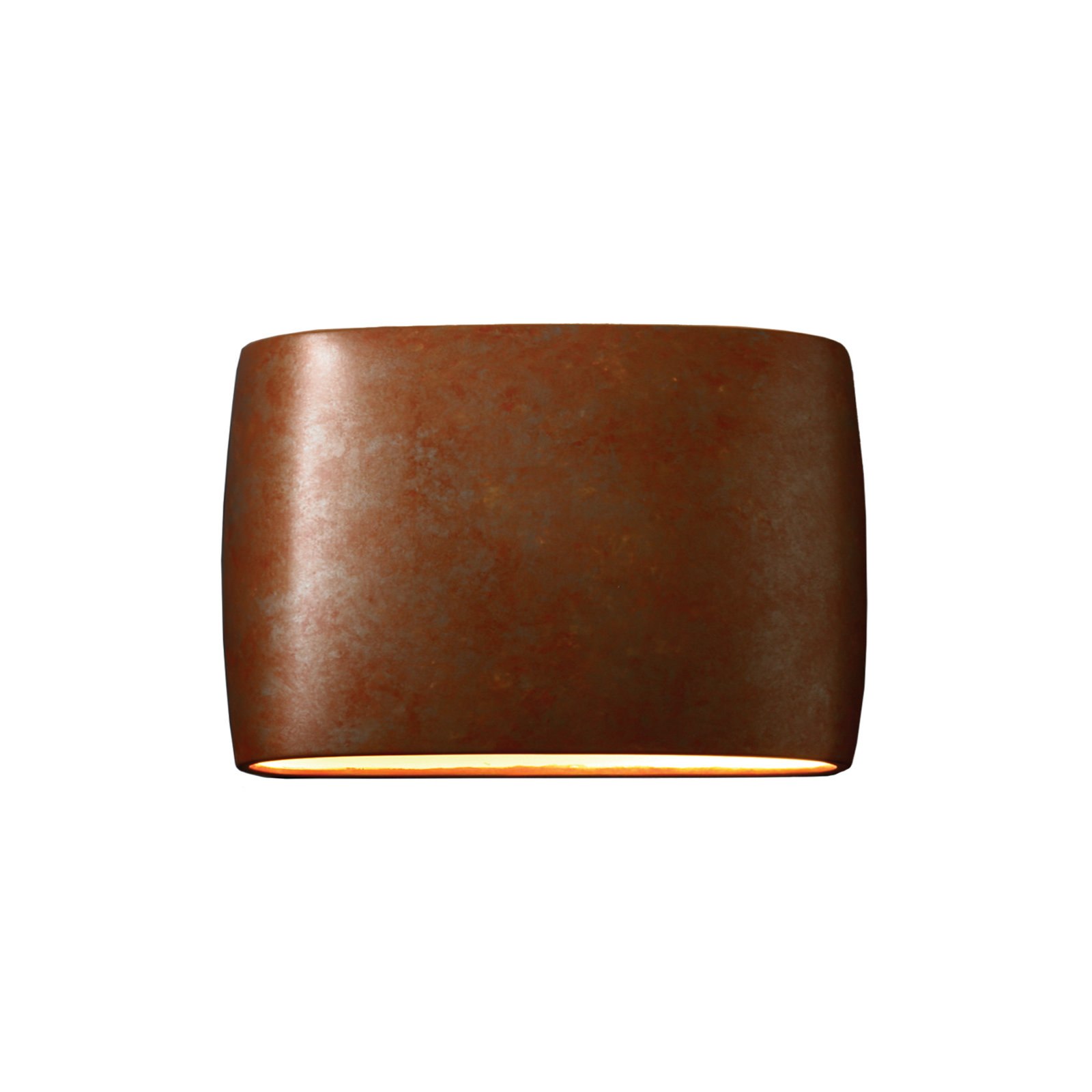 Logan Outdoor Ceramic Wall Light, 9.75" H x 16" W x 4" D, Rust Patina, Incandescent