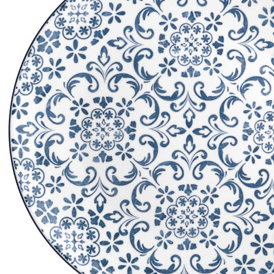 10 Strawberry Street Mediterranean Blue Dinner Plates,