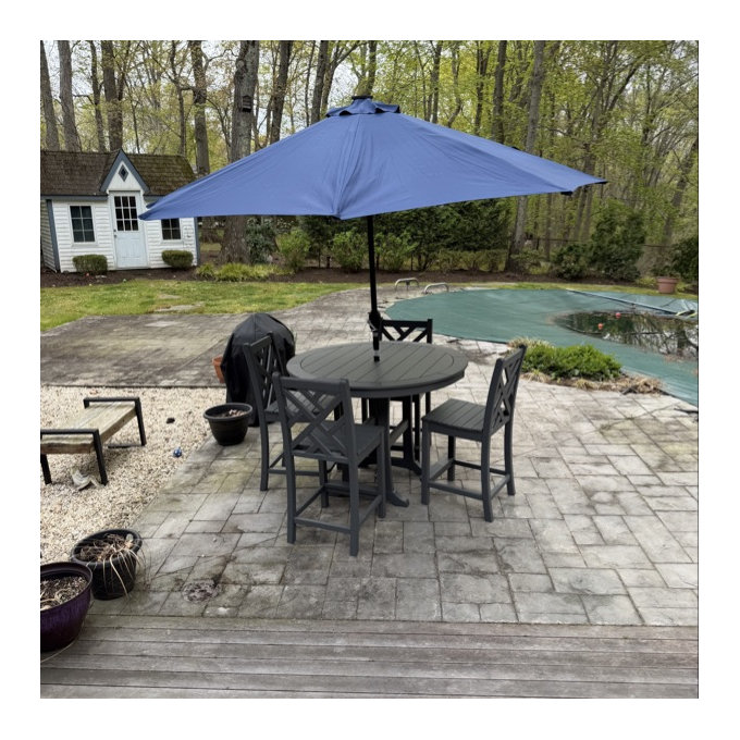 Harworth 10FT Patio Umbrella with 8 Ribs and 32 LED Lights - Gray
