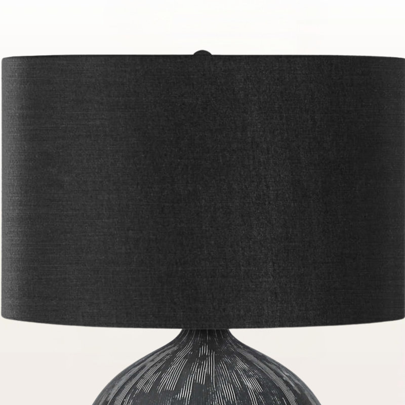 Wendell Ceramic Metal Table Lamp with Black Shade, 22.8'' H X 15.89'' W X 15.76'' D