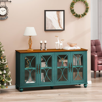 Armoire à 4 portes en panneaux de verre trempé foncé, avec placage en bois, grand rangement pour vêtements, armoire européenne rétro, portes et bois, lait polyvalent