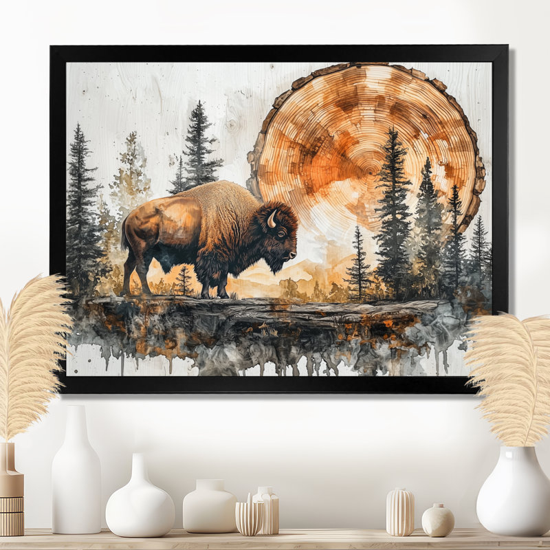 Giovannie - Animals Large Wall Art, H 30 po x l 40 po, Cadre flottant, Noir