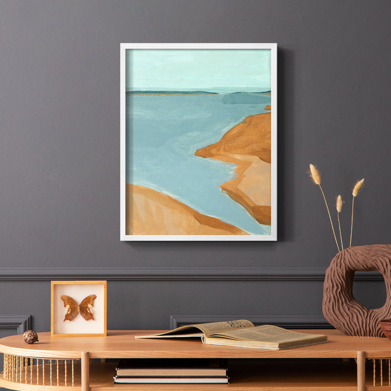 «Out on the Sandbar I», reproduction encadrée - bois massif, Blanc, H 20 po x l 16 po