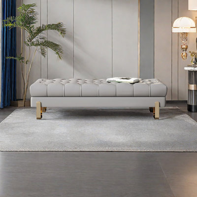 Banc rembourré en cuir