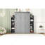 Lit escamotable double pleine grandeur avec tablettes et lumières DEL, gris-2007518949-2007518950