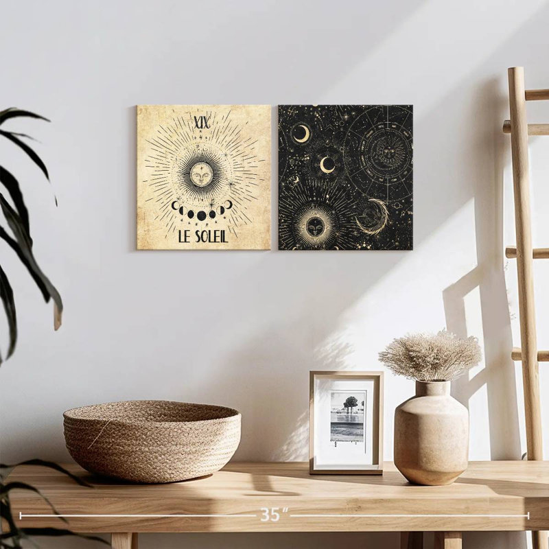 Bohème Le Soleil Sun, reproduction sur toile, H 21 po x l 10 po x P 1,25 po