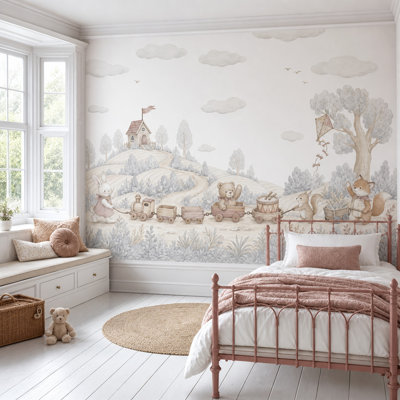 Storybook Wallpaper Watercolor Nursery Wall Mural