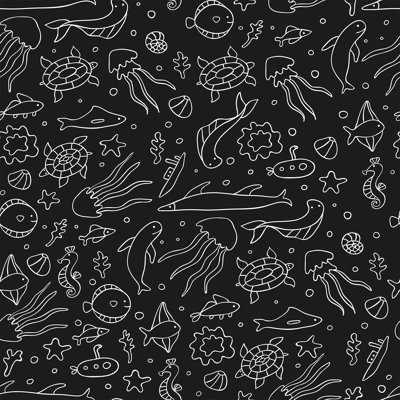 Panneau de papier peint adhésif et colle nautique à poisson Walther