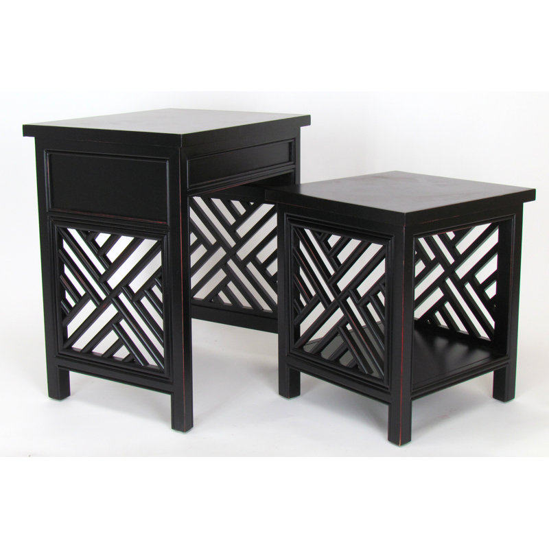 Hopkins Solid Wood Nesting Tables, Antique Black
