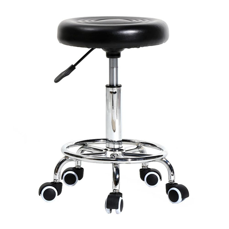 Adjustable Height Ergonomic Lab Stool Wheels, Black