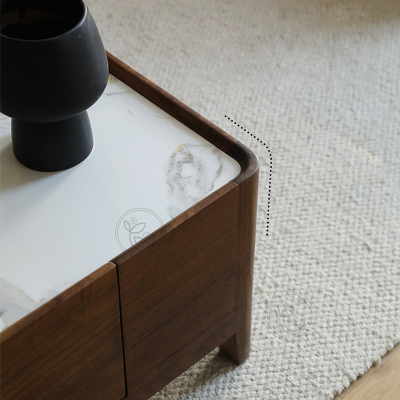 Table basse en pierre italienne, H 16,14 po x L 31,5 po x l 31,5 po