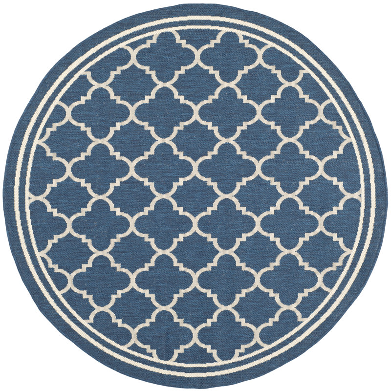 Herefordshire Performance Geometric Indoor/Outdoor Area Rug, Round 6'7"