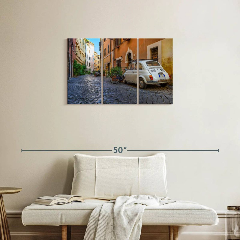 Rue pavée Sireci à Rome, H 20 po x l 33 po