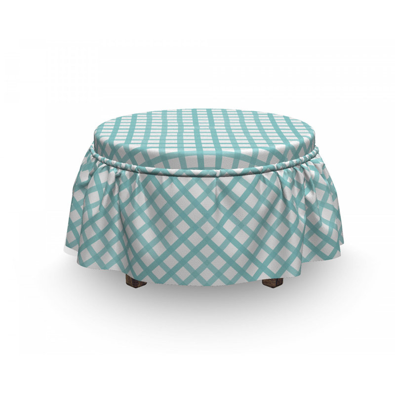 Housse pour repose-pieds rhombus cross lines