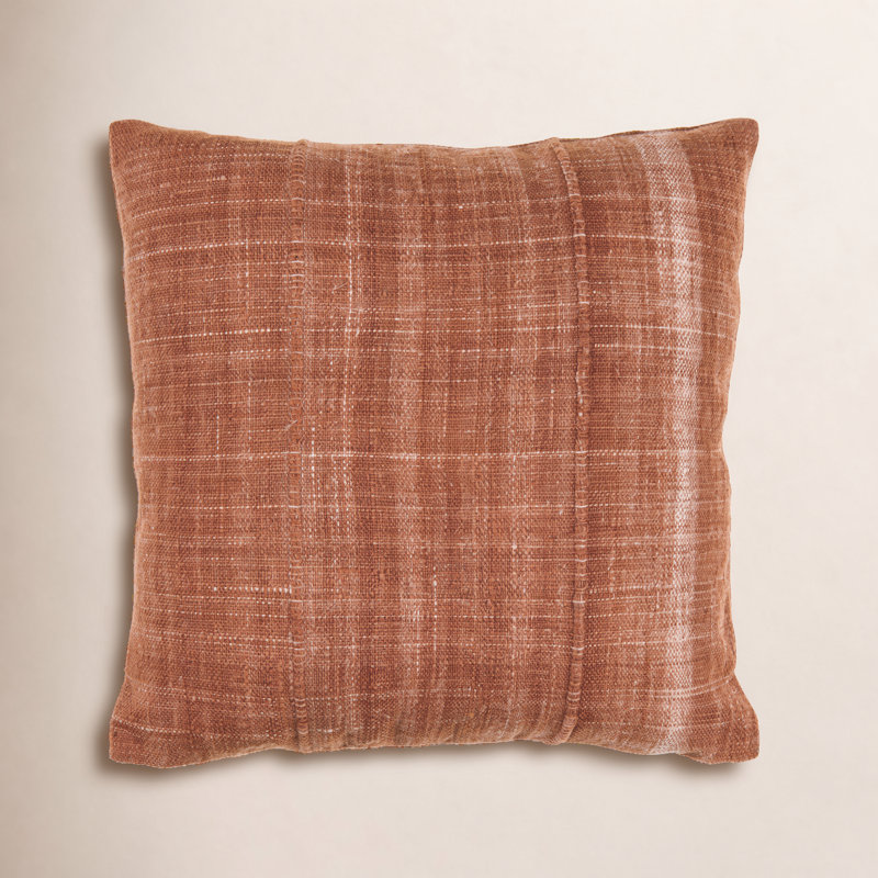 Zeppelin Recycled PET Yarn Reversible Throw Pillow, 22"H x 22"W, Pillow Cover Only - No Insert, Brown