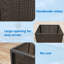 Pool Float Storage Organizer with Wheels - Large Outdoor Mesh Rolling Cart for Toys & Noodles, Heavy-Duty Wicker Storage Bin with Locking Casters, Grey