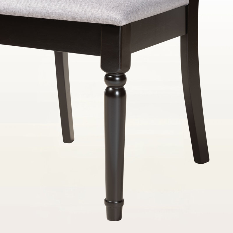 Elam Six-Person Dining Set in Gray/Dark Brown with Four Legs, 30'' H X 44.9'' W X 44.9'' D, Dark Brown, Gray/Dark Brown