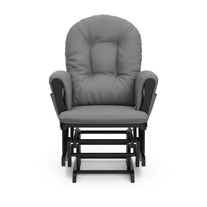 Fauteuil oscillant avec repose-pieds Hoop, Noir, gris