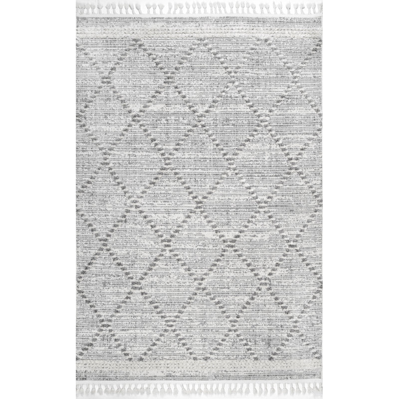 Sroka Geometric Gray Area Rug, Rectangle 7' 10" x 11' 6"