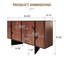 Buffet de rangement 63 pouces en noyer fritté avec tiroirs
