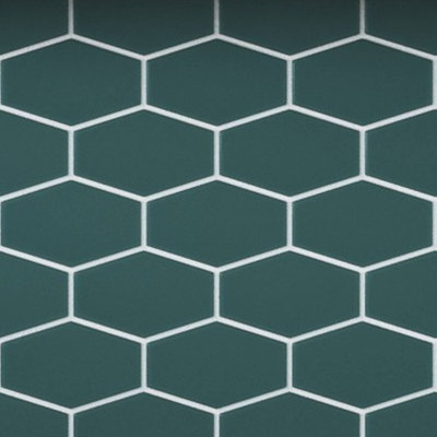 Long Hex 10.60in.x11 in. Glass Mosaic Tile
