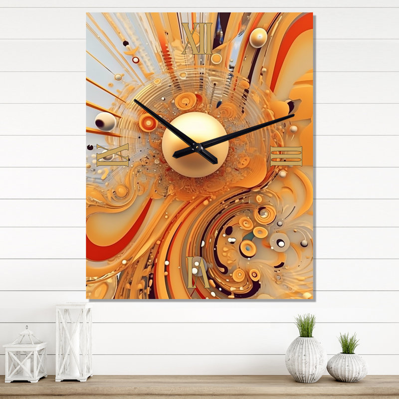Futur minimalisme géométrie de la Conscience VI - horloge murale moderne surdimensionnée, Petit