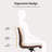 Mid Back Genuine Leather Armless Conference Room Chair with Aluminum Frame and Wheels, Swivel Armless Desk Chair, Top Grain Leather Office Chair-2113788615