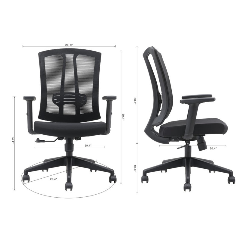 Chaise de bureau Milo, Gris
