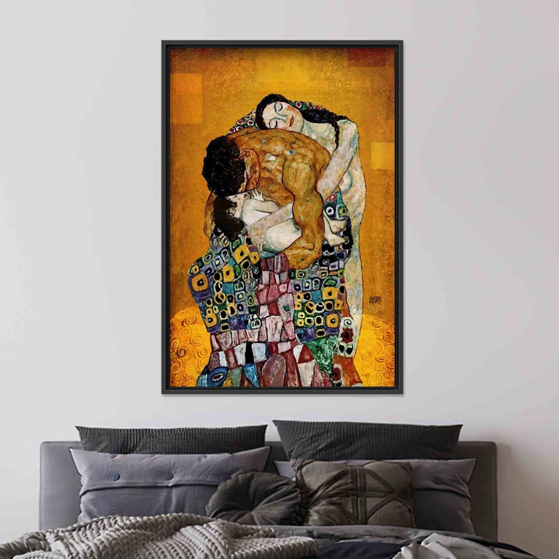 «Gustav Klimt», reproduction d'art sur toile «The Family», 1P BlackFramedCanves, H: 43,4 po x l: 31,6 po