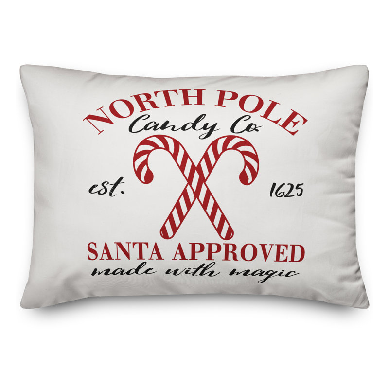 North Pole Candy Cane Co 14x20 Holiday Accent Pillow