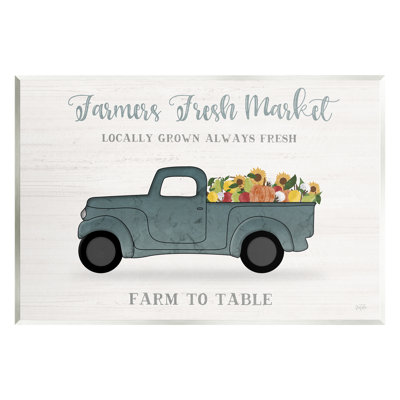 Farmers Fresh Market Assorted Produce Rustic Sign by Natalie Carpentieri - Unframed Graphic Art on MDF