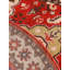 Tapis d'intérieur rond oriental en soie et laine rouge crème, noué à la main-1131441003