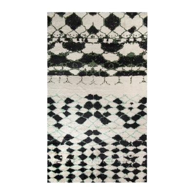 Moroccan Hand Knotted Wool Area Rug