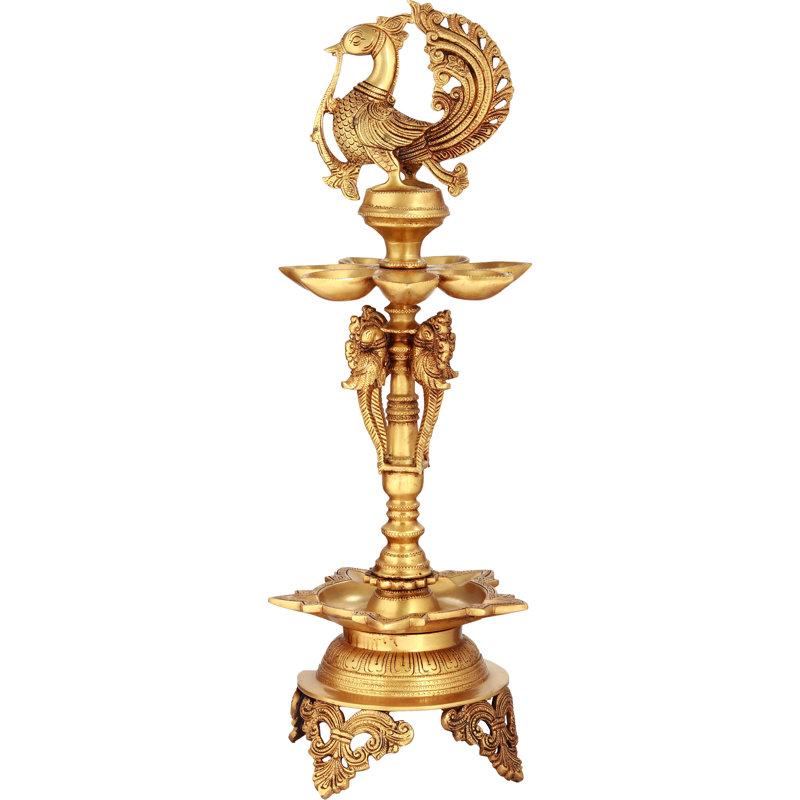 Lampe de table en laiton 23 po, Or